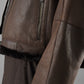 Dunkelbraune wendbare Lammfelljacke mit Stehkragen von Werner Christ – Ansicht 10