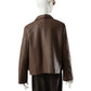 Dunkelbraune kurze Lederjacke mit Hemdkragen von Studio AR – Ansicht 4