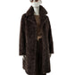 Schokobrauner Mantel aus lockigem Webpelz von Herno
