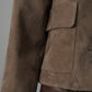 Graubraune kurze Jacke aus Ziegenvelours von Studio AR – Ansicht 4