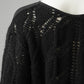 Schwarzer Grobstrickpullover mit Spitze und Satin von Maurizio Mykonos – Ansicht 2