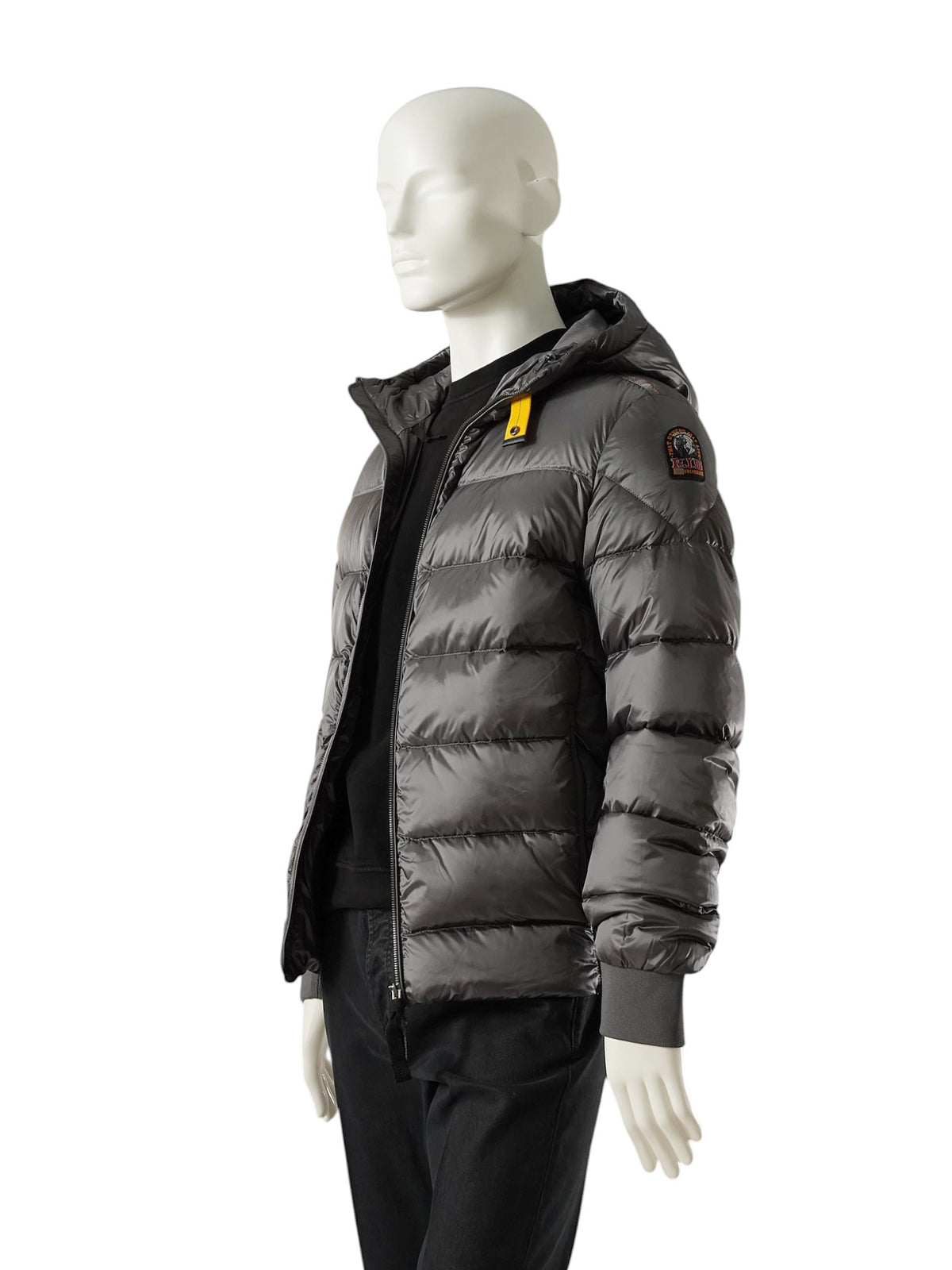 Mittelgraue Daunenjacke mit Kapuze von Parajumpers – Ansicht 5