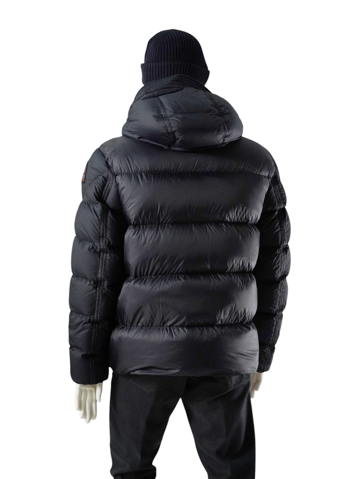 Marineblaue Daunenjacke mit Kapuze von Parajumpers – Ansicht 3