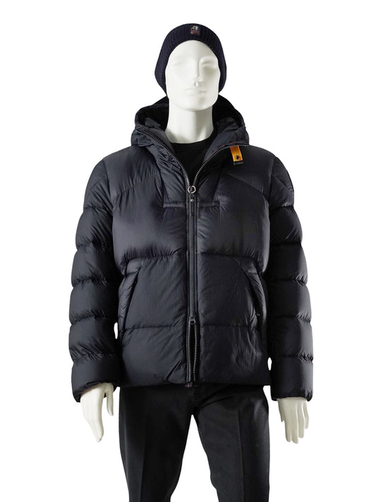 Marineblaue Daunenjacke mit Kapuze von Parajumpers