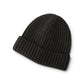 Dunkelbraune Rippstrickmütze aus Kaschmir
