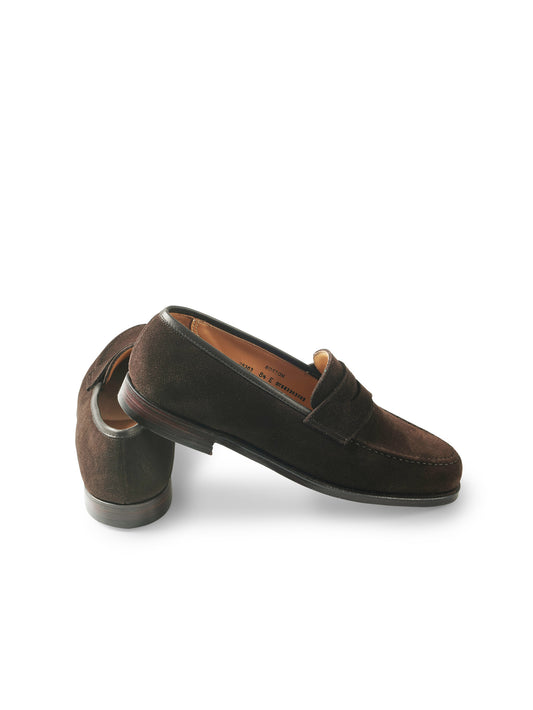 Dunkelbrauner Velours-Loafer von Crockett & Jones – Ansicht 3