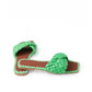Grüne Sandalette mit geflochtenem Leder