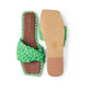 Grüne Sandalette mit geflochtenem Leder