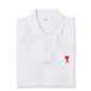 Weißes Poloshirt mit kleinem " Ami de Coeur " Logo