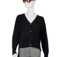 Schwarze Strickjacke aus Wolle und Cashmere