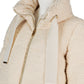 Cremefarbene Bouclé-Daunenjacke