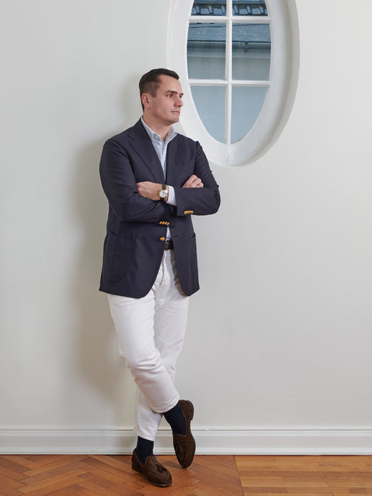 Dunkelbrauner Velours-Tasselloafer von Crockett & Jones – Ansicht 5