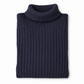 Dunkelblauer Rippstrick-Rollkragenpullover von Glenugie