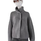 Graue Strickjacke aus reiner Wolle
