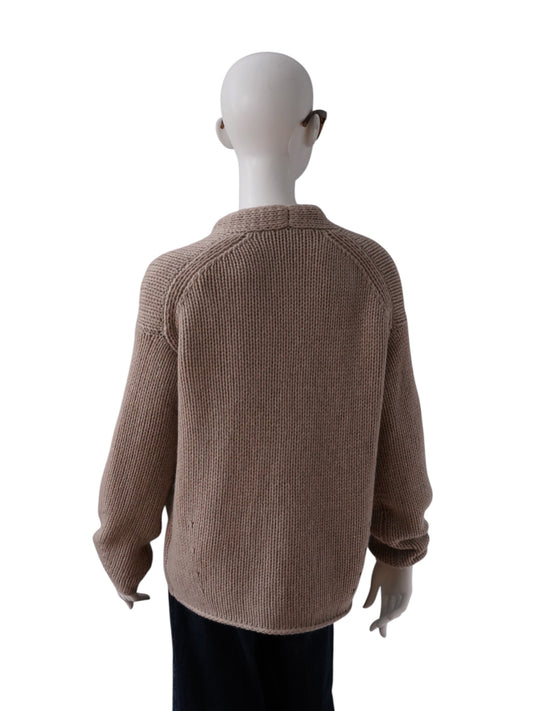 Sandfarbener offener Cardigan aus Wolle und Kaschmir von FFC – Ansicht 4