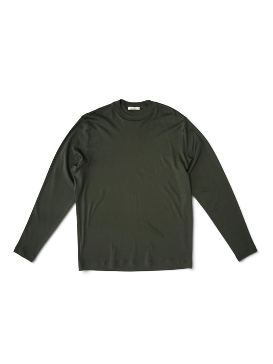 Flaschengrünes Langarmshirt aus feiner Rippe von Stefan Brandt