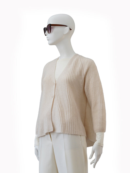 Sandfarbener Cardigan aus Kaschmir und Baumwolle von Hemisphere