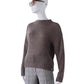 Taupefarbener, melierter Roundneck aus Cashmere und Seide