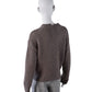 Taupefarbener, melierter Roundneck aus Cashmere und Seide