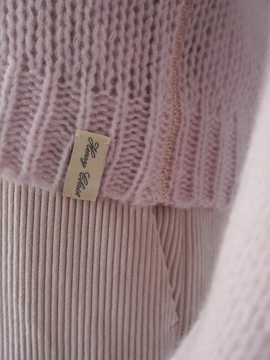 Roséfarbener Oversize-Grobstrick-Pullover aus Kaschmir und Seide von Henry Christ – Ansicht 3