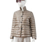 Taupefarbene Daunenjacke
