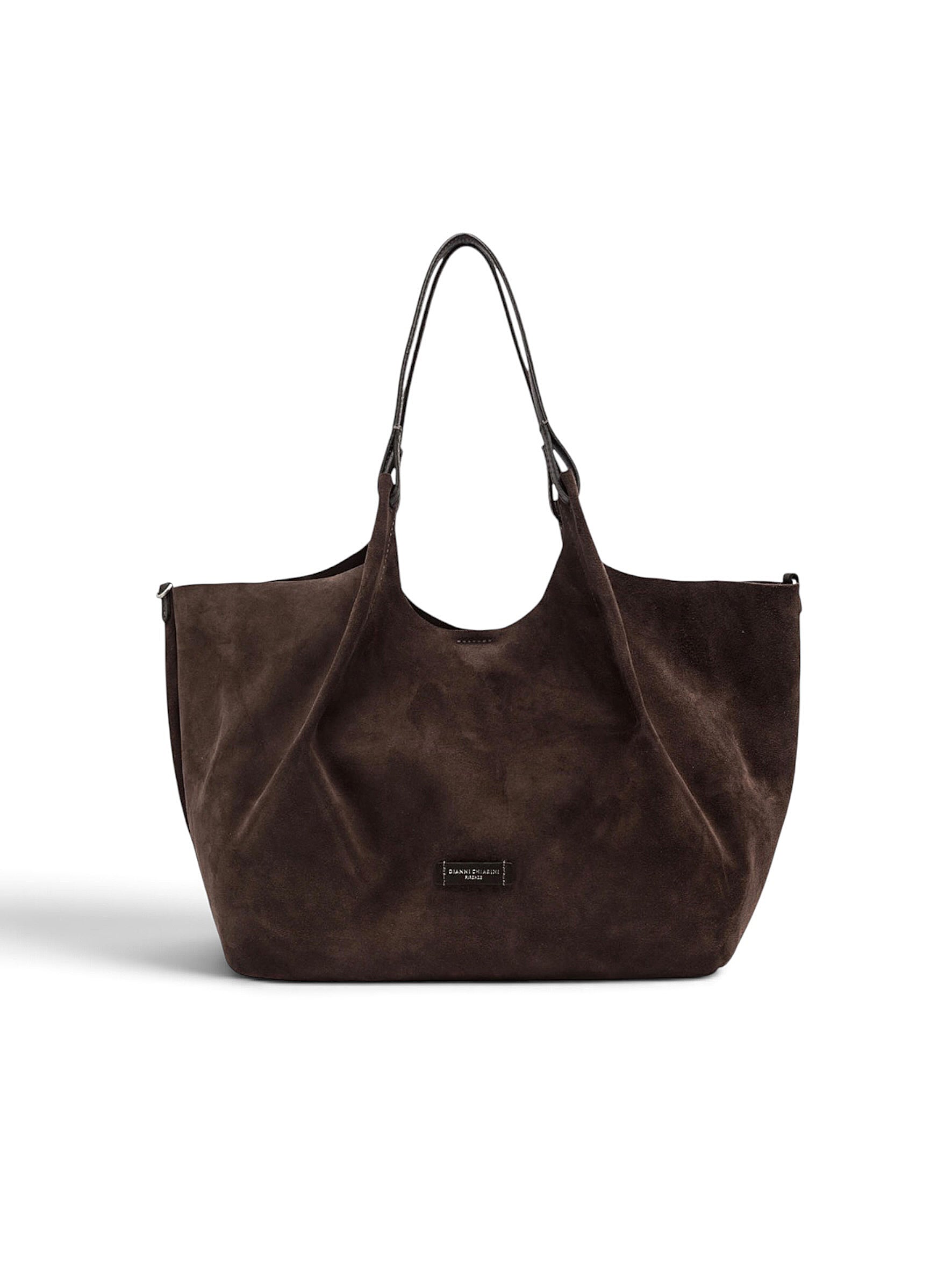 Mokkafarbene Velour-Tasche von Gianni Chiarini – Ansicht 3