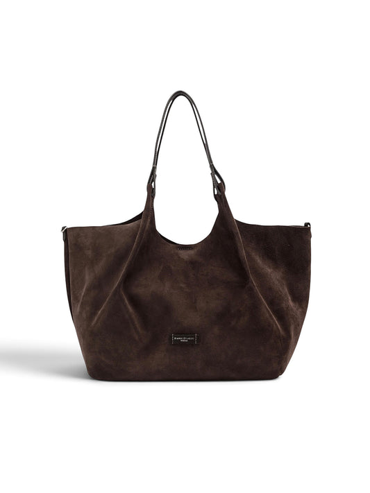 Mokkafarbene Velour-Tasche von Gianni Chiarini – Ansicht 3