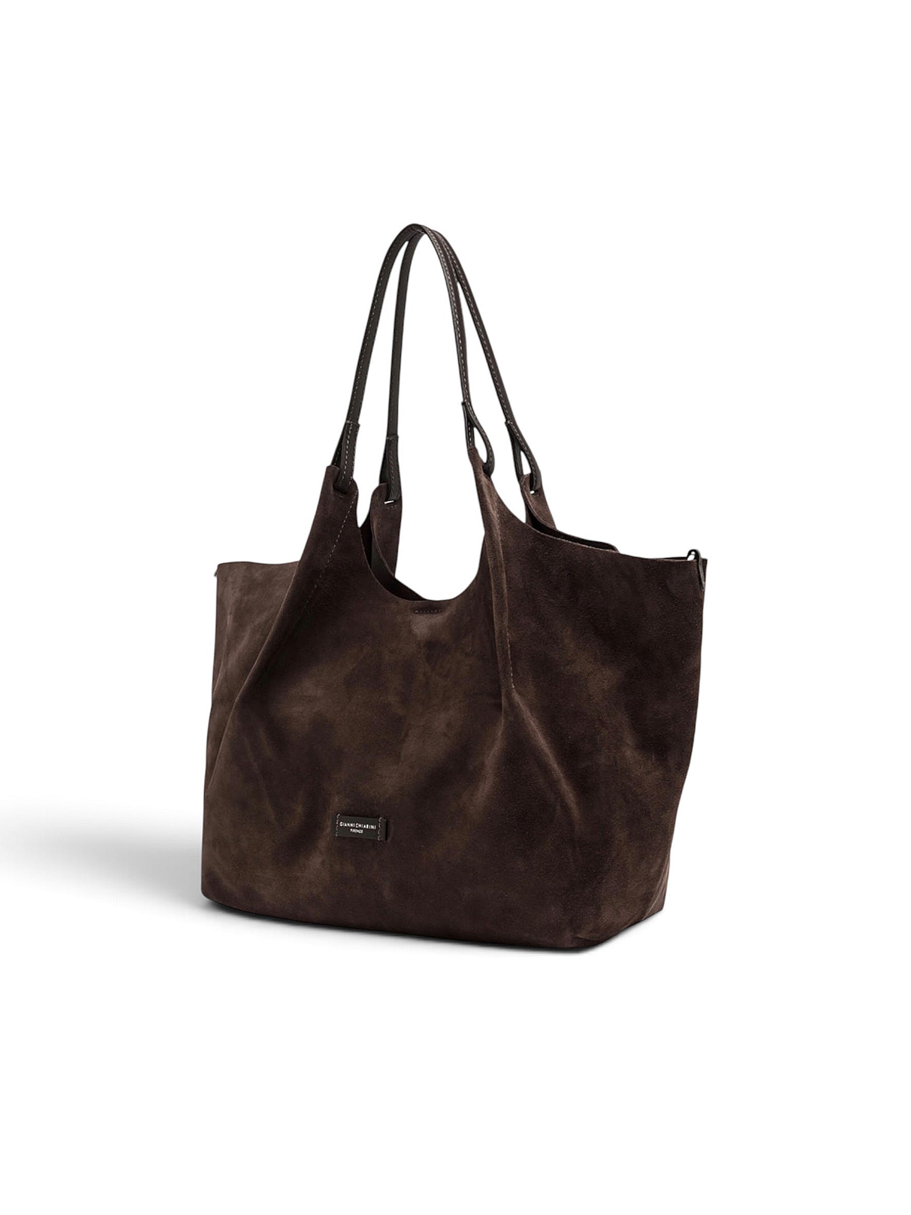 Mokkafarbene Velour-Tasche von Gianni Chiarini – Ansicht 5