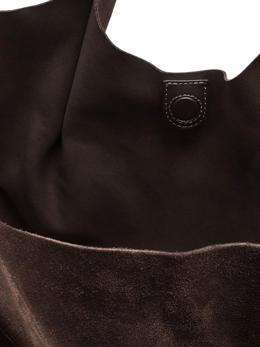 Mokkafarbene Velour-Tasche von Gianni Chiarini – Ansicht 6