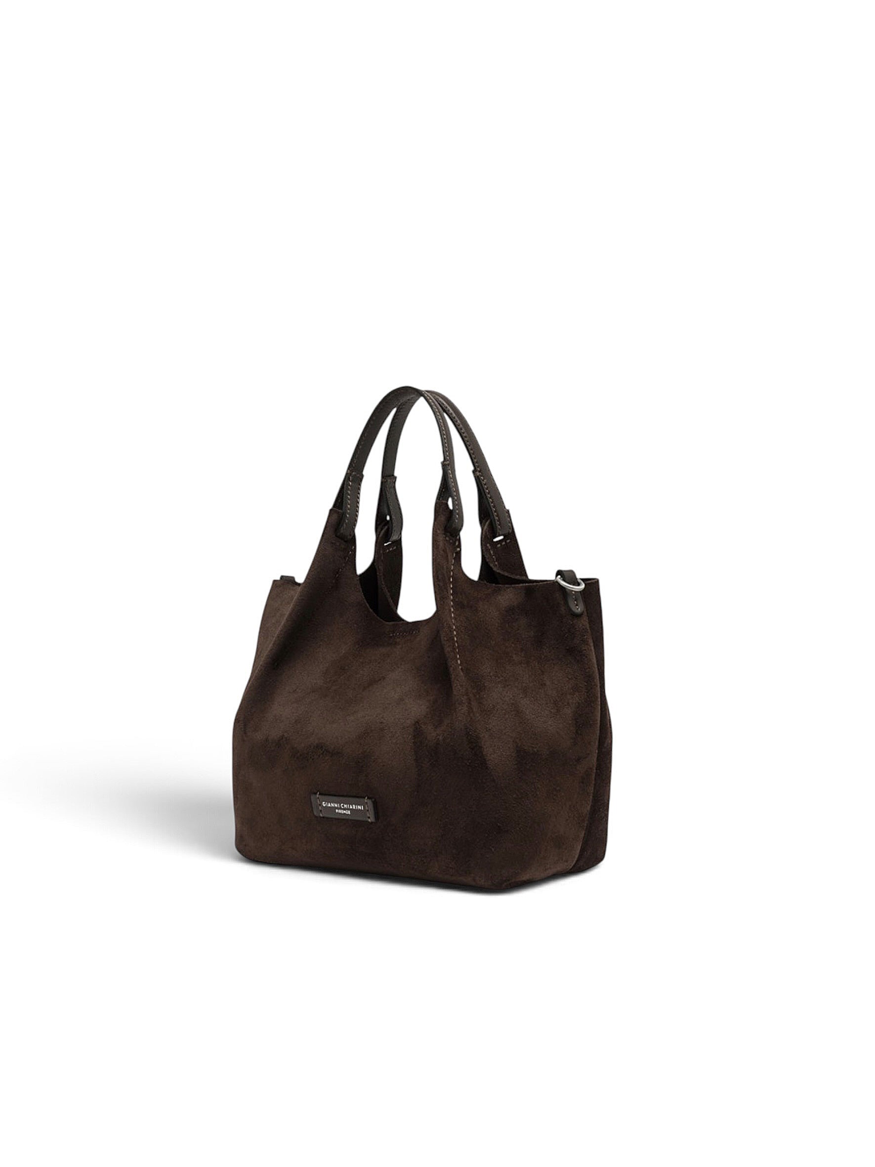 Mokkafarbene Velour-Tasche von Gianni Chiarini – Ansicht 6