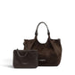 Mokkafarbene Velour-Tasche von Gianni Chiarini – Ansicht 3