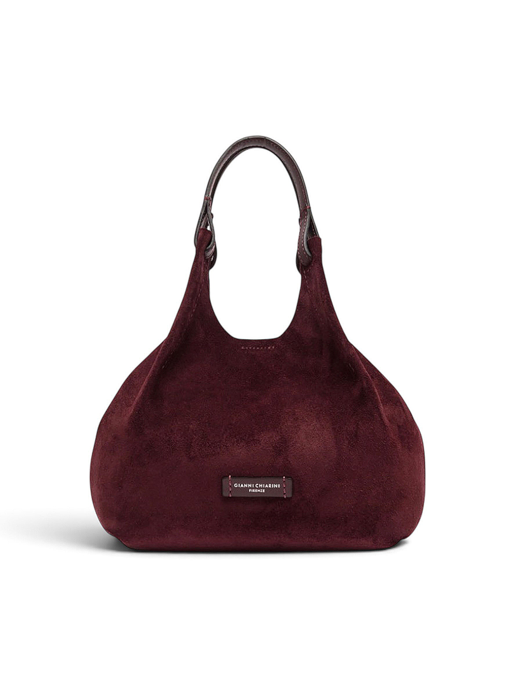 Bordeauxfarbene Velour-Tasche von Gianni Chiarini