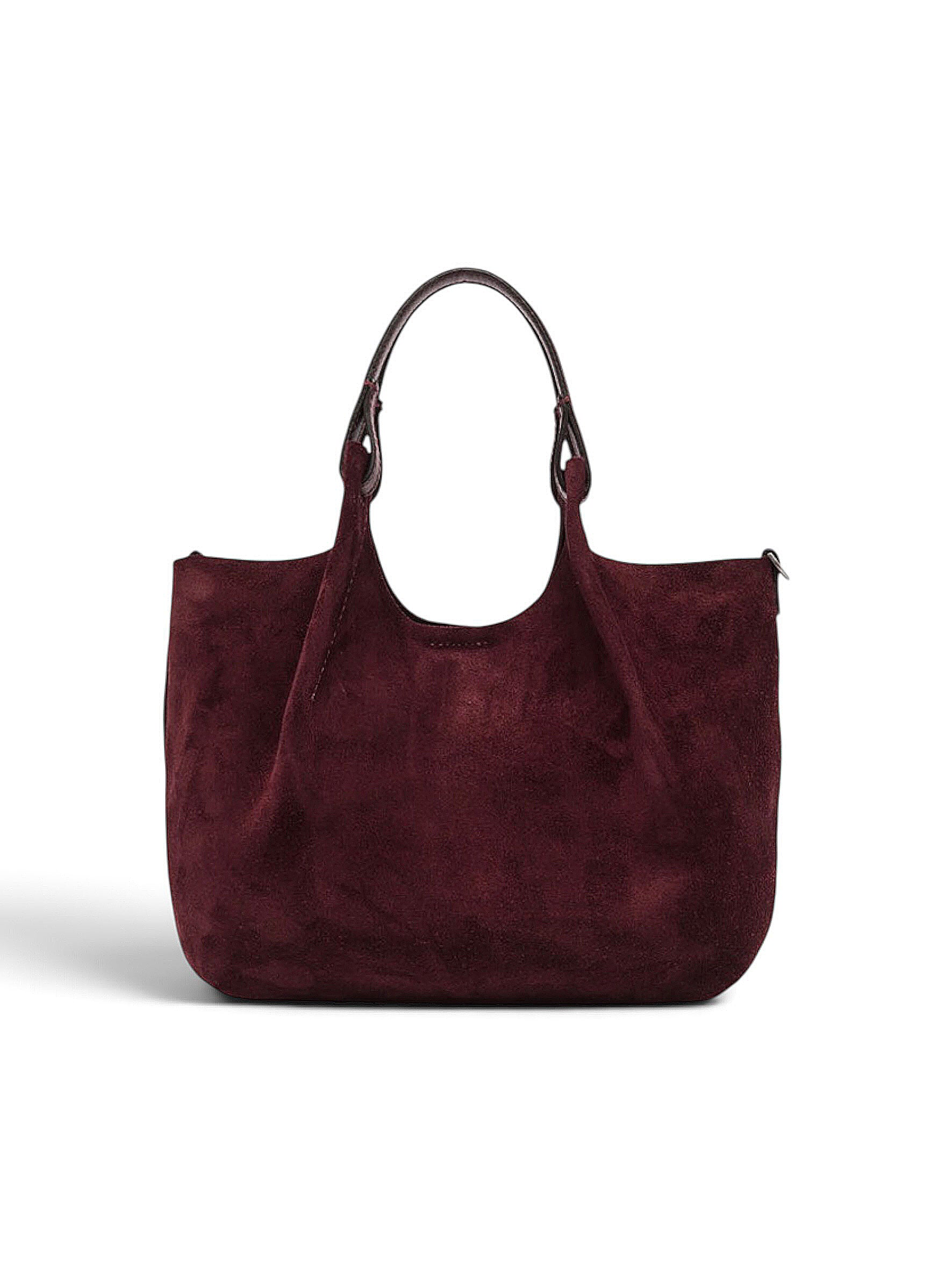 Bordeauxfarbene Velour-Tasche von Gianni Chiarini – Ansicht 4