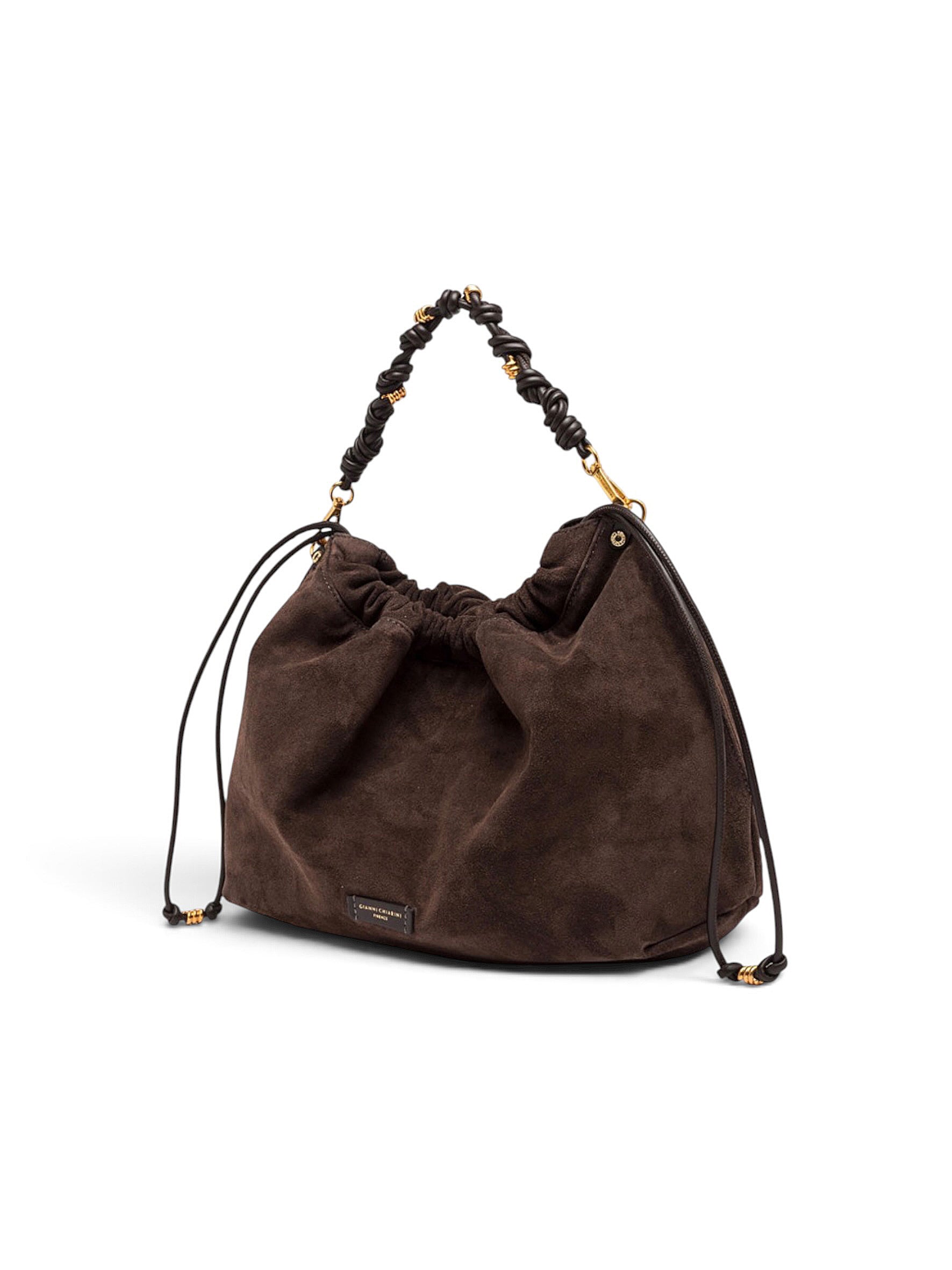 Dunkelbraune Velour-Tasche von Gianni Chiarini – Ansicht 5
