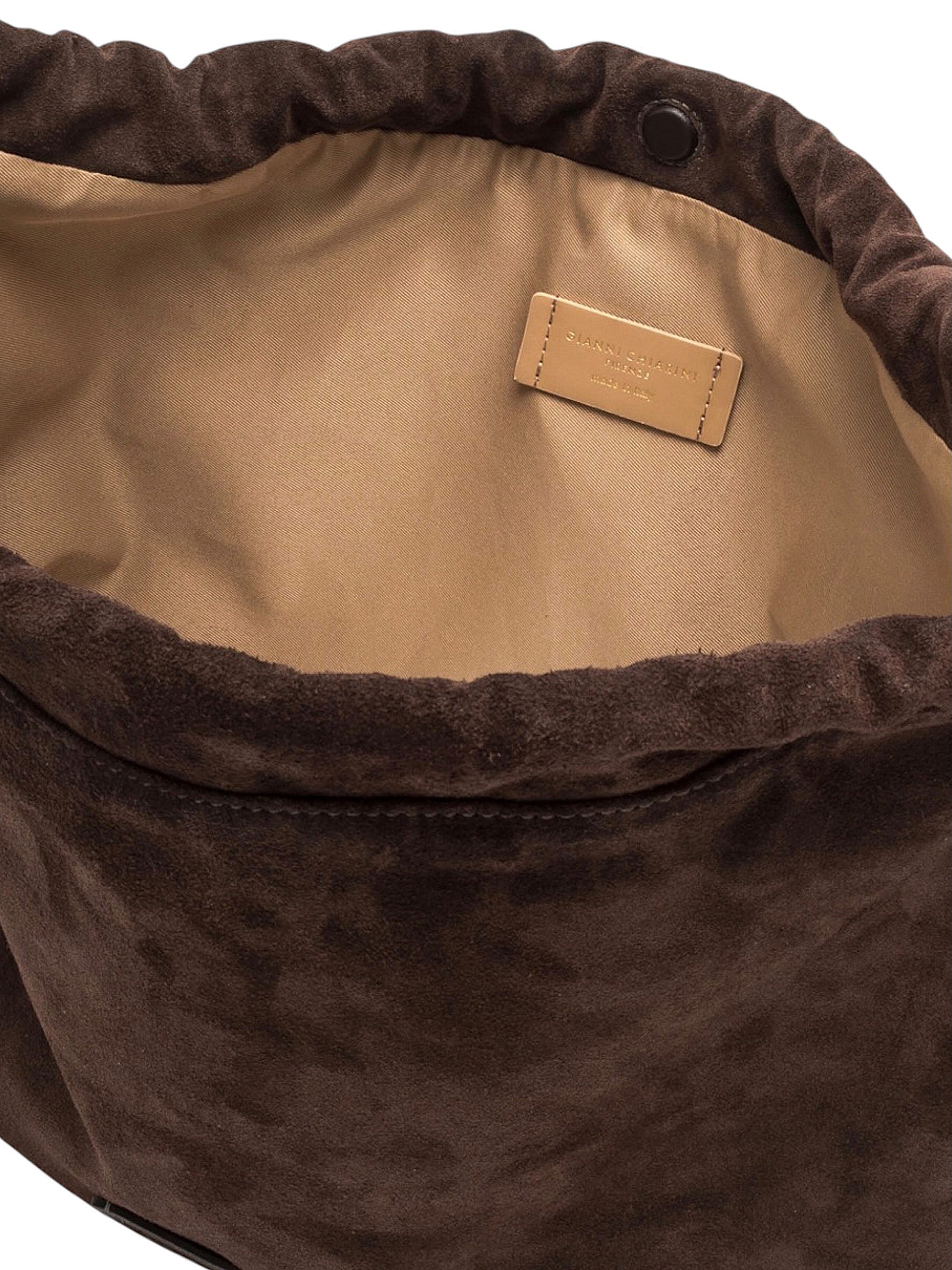 Dunkelbraune Velour-Tasche von Gianni Chiarini – Ansicht 6