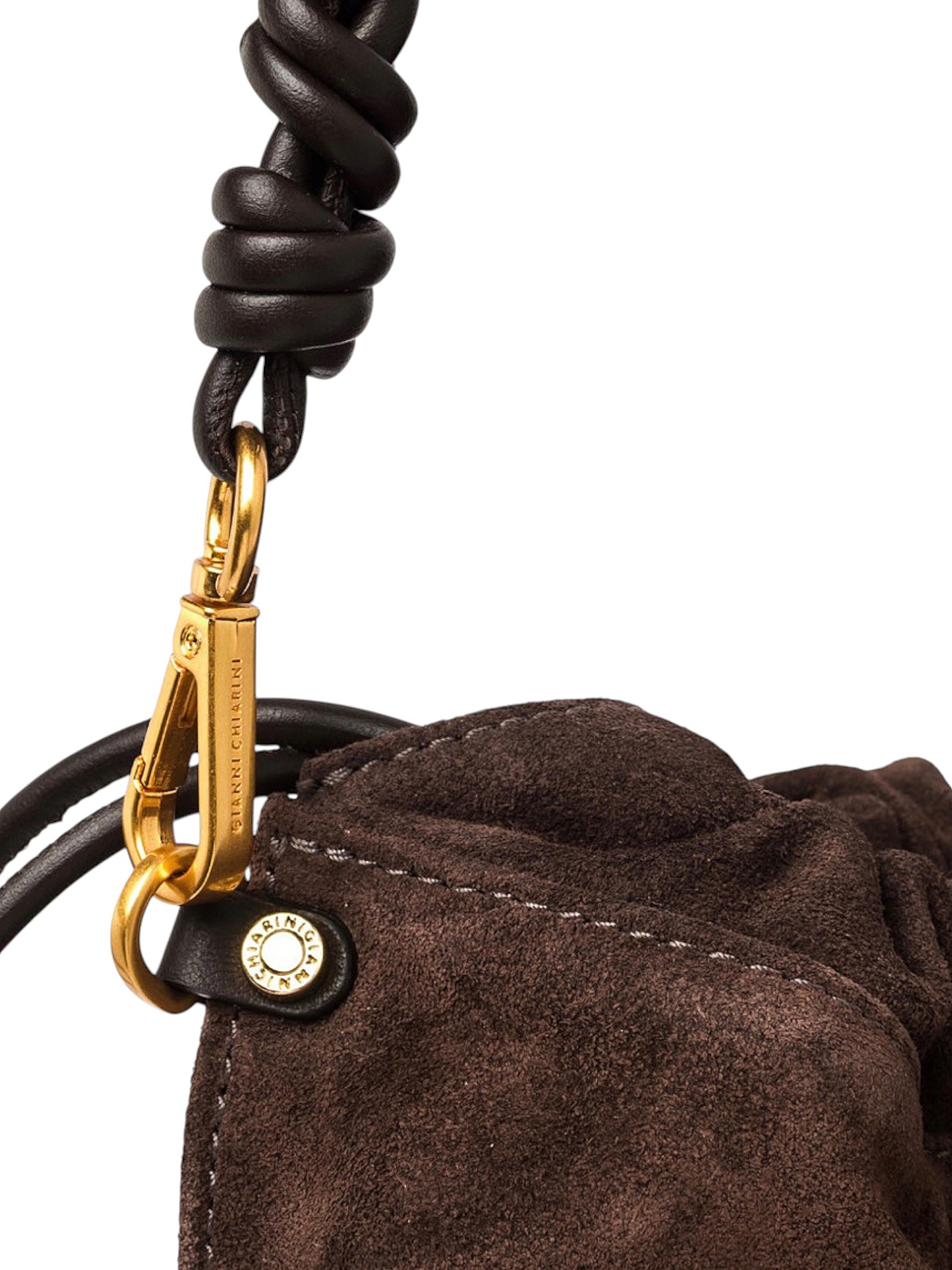 Dunkelbraune Velour-Tasche von Gianni Chiarini – Ansicht 7