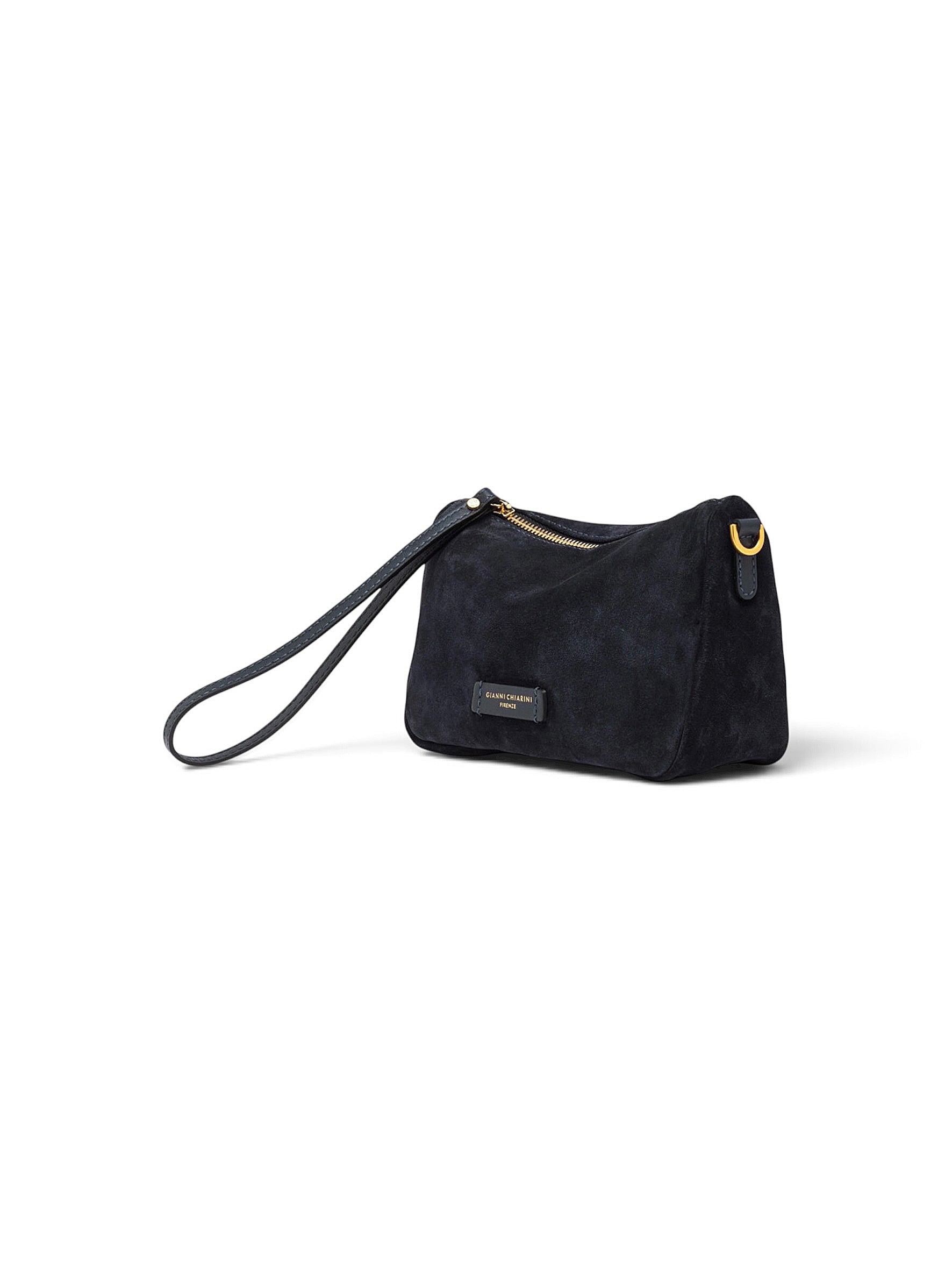 Kleine, dunkelblaue Velour-Tasche von Gianni Chiarini – Ansicht 4