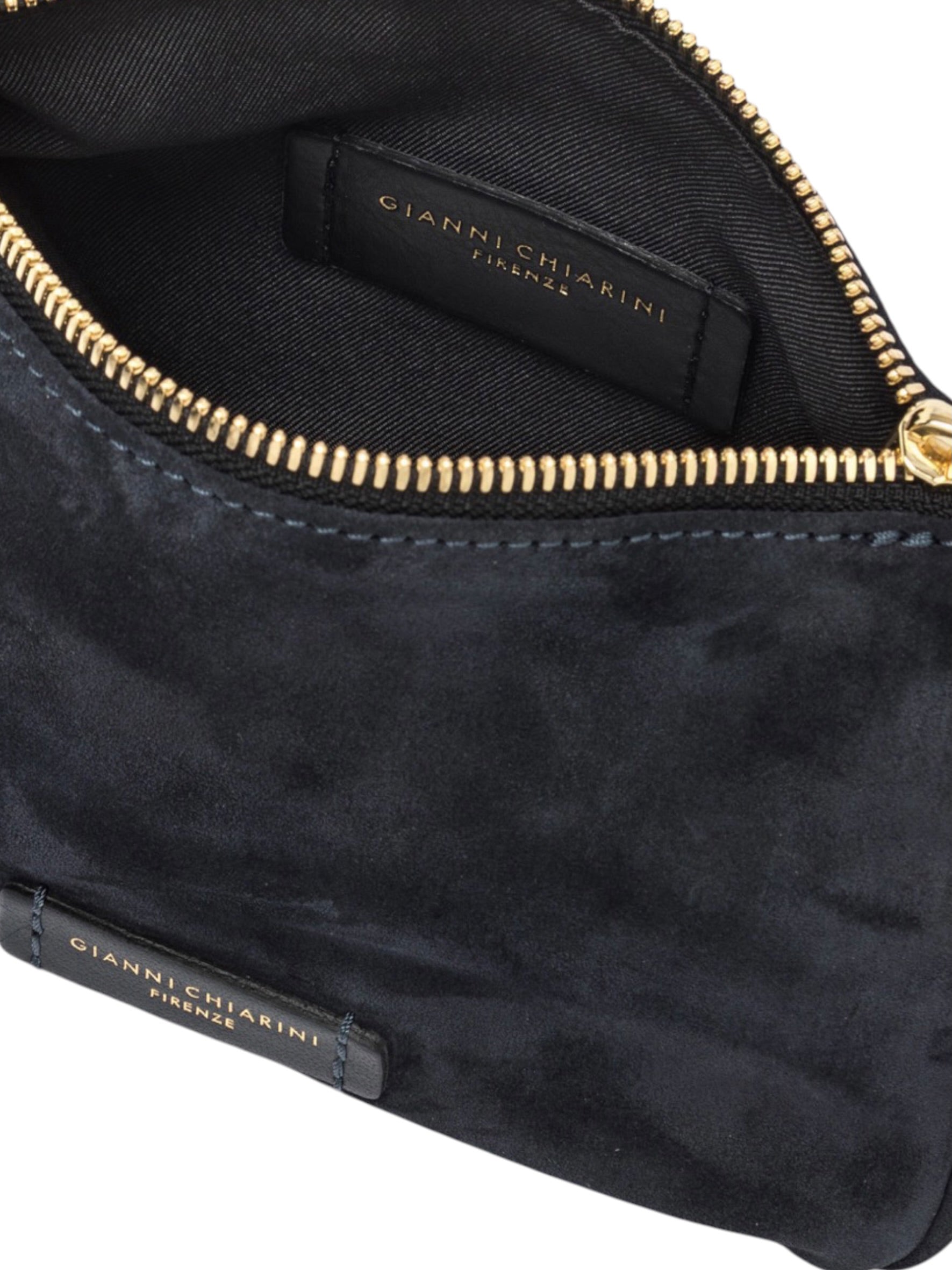 Kleine, dunkelblaue Velour-Tasche von Gianni Chiarini – Ansicht 5