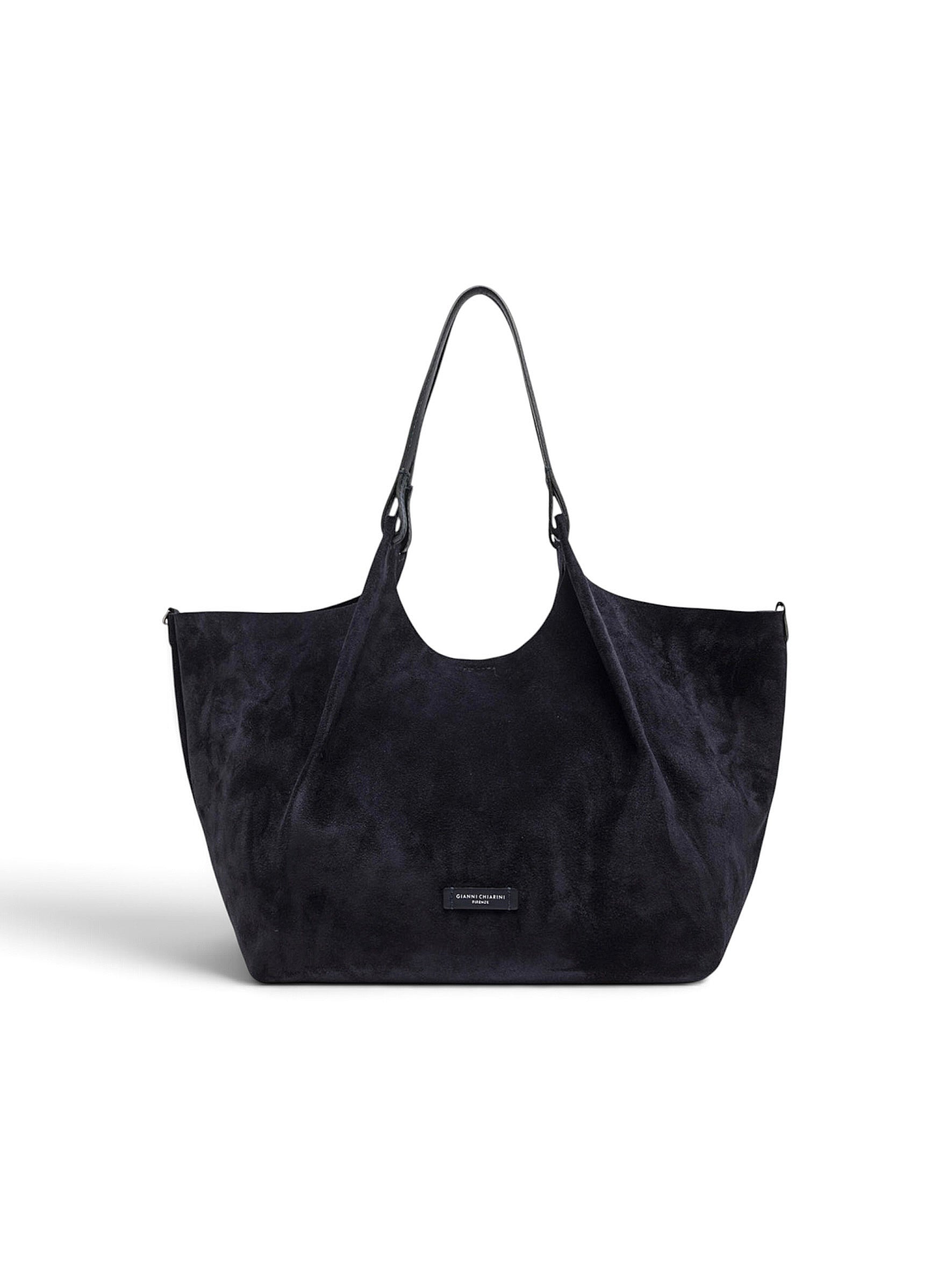 Dunkelblaue Velour-Tasche von Gianni Chiarini – Ansicht 3