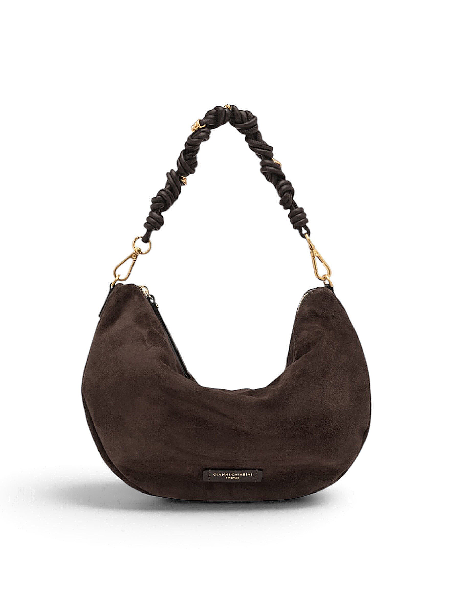 Dunkelbraune Velour-Tasche von Gianni Chiarini