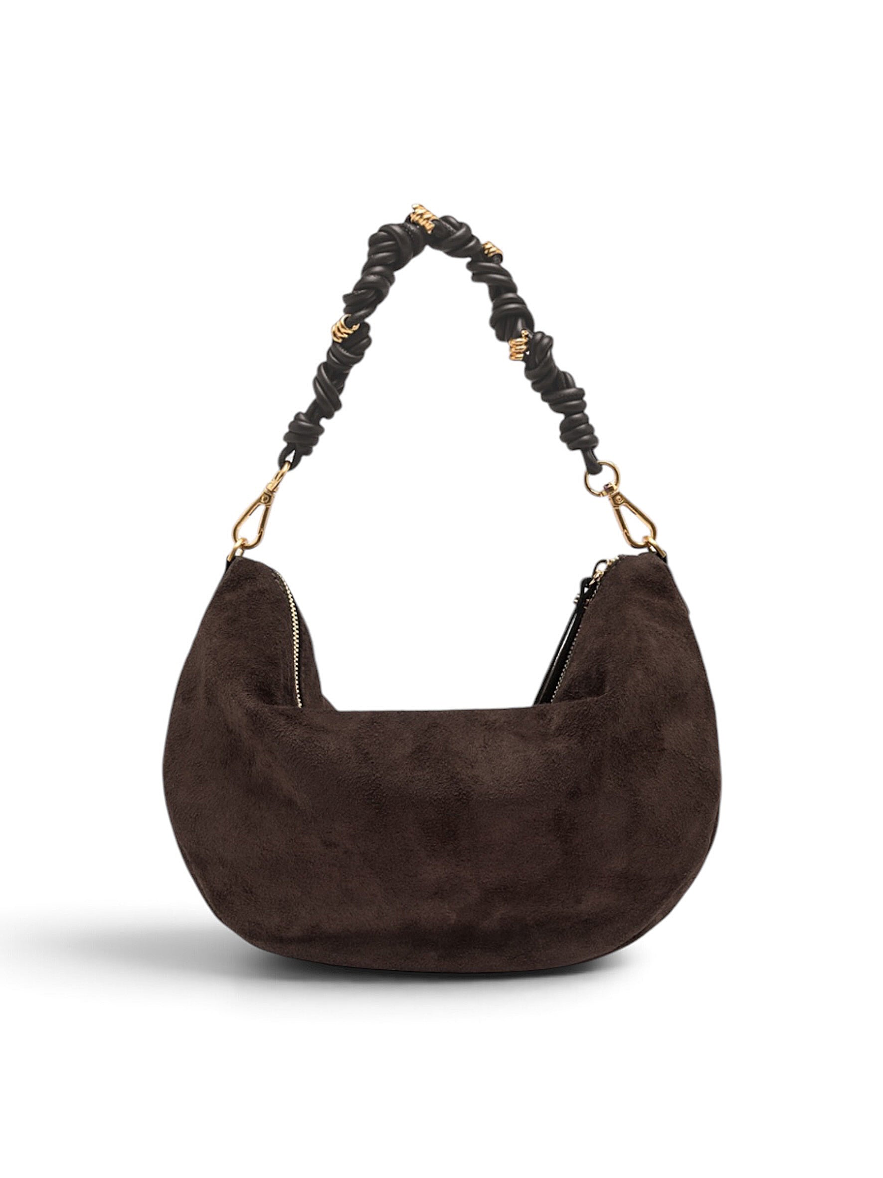Dunkelbraune Velour-Tasche von Gianni Chiarini – Ansicht 4