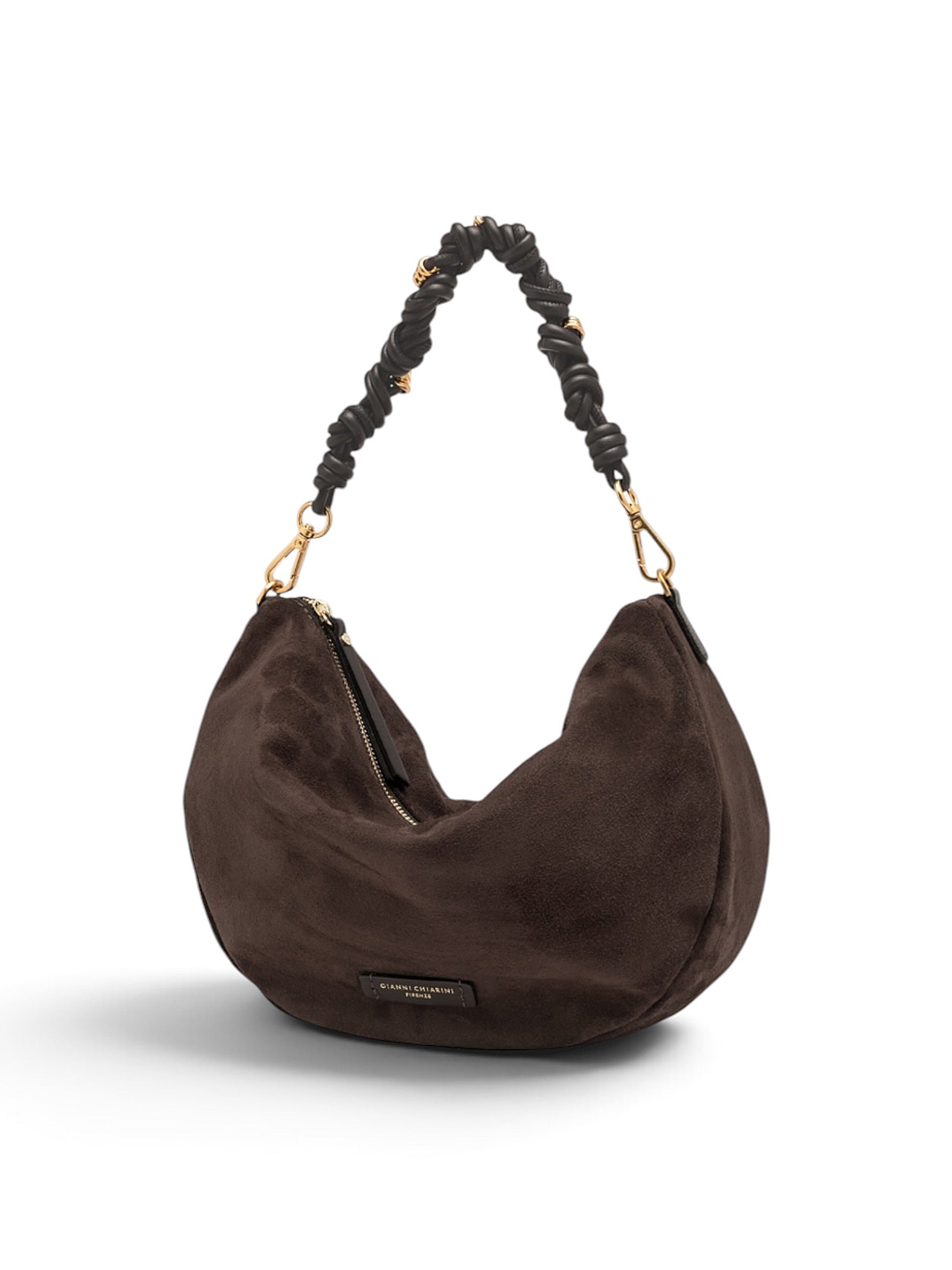 Dunkelbraune Velour-Tasche von Gianni Chiarini – Ansicht 5