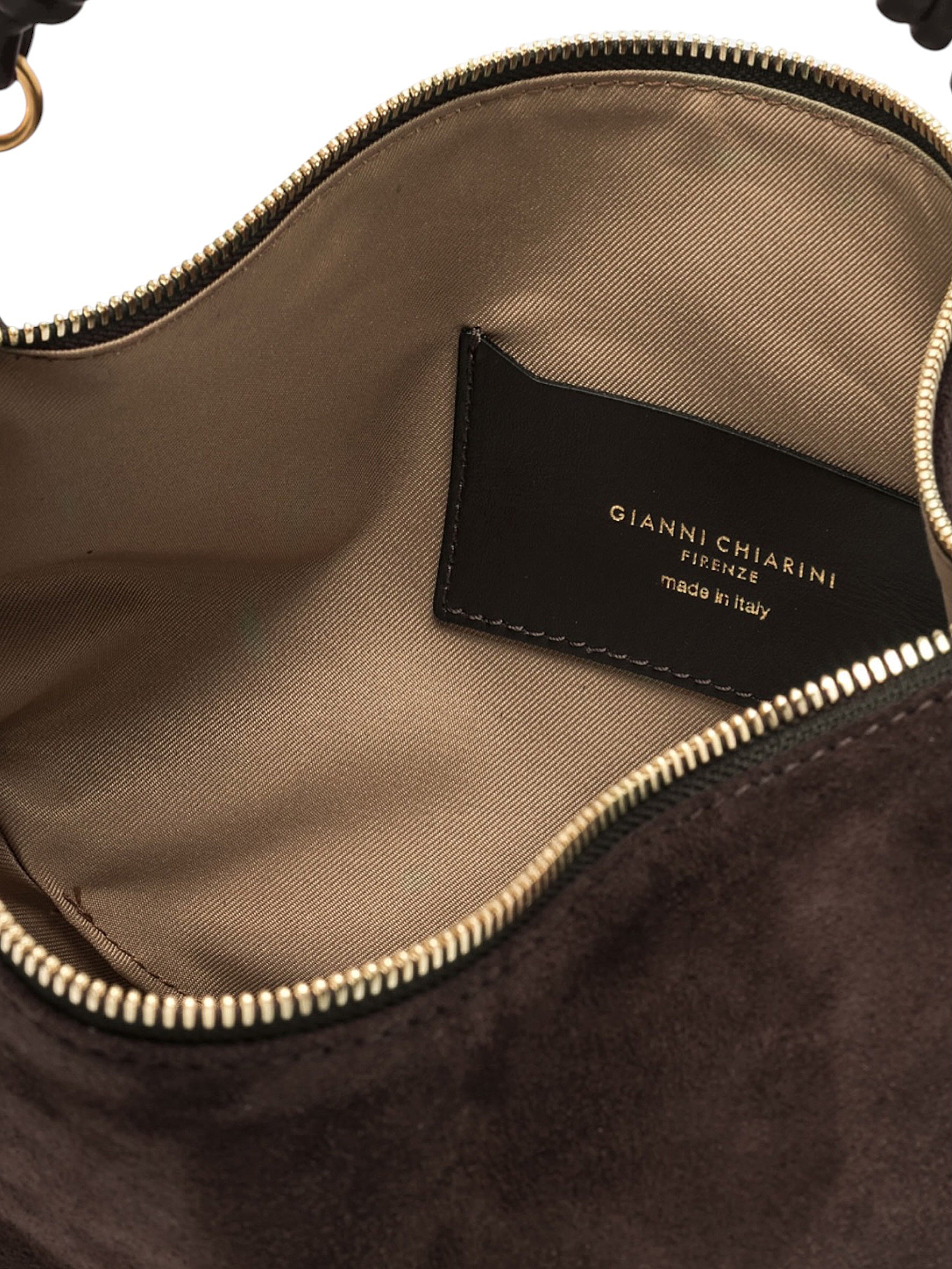 Dunkelbraune Velour-Tasche von Gianni Chiarini – Ansicht 6
