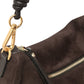 Dunkelbraune Velour-Tasche von Gianni Chiarini – Ansicht 7