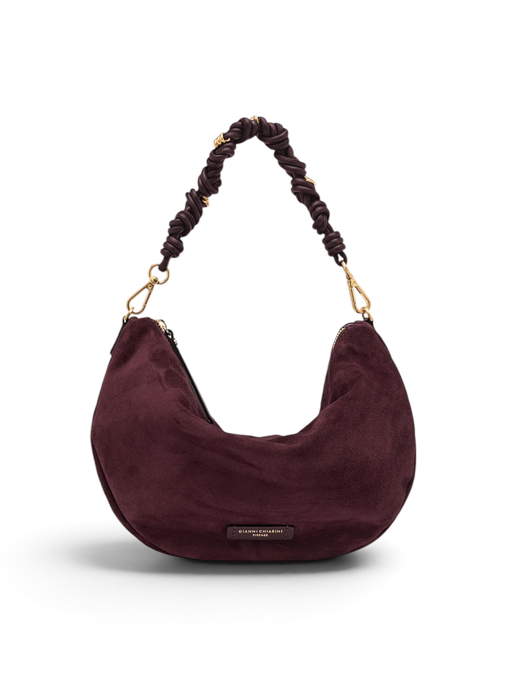 Bordeauxfarbene Velour-Tasche von Gianni Chiarini