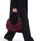 Bordeauxfarbene Velour-Tasche von Gianni Chiarini – Ansicht 2
