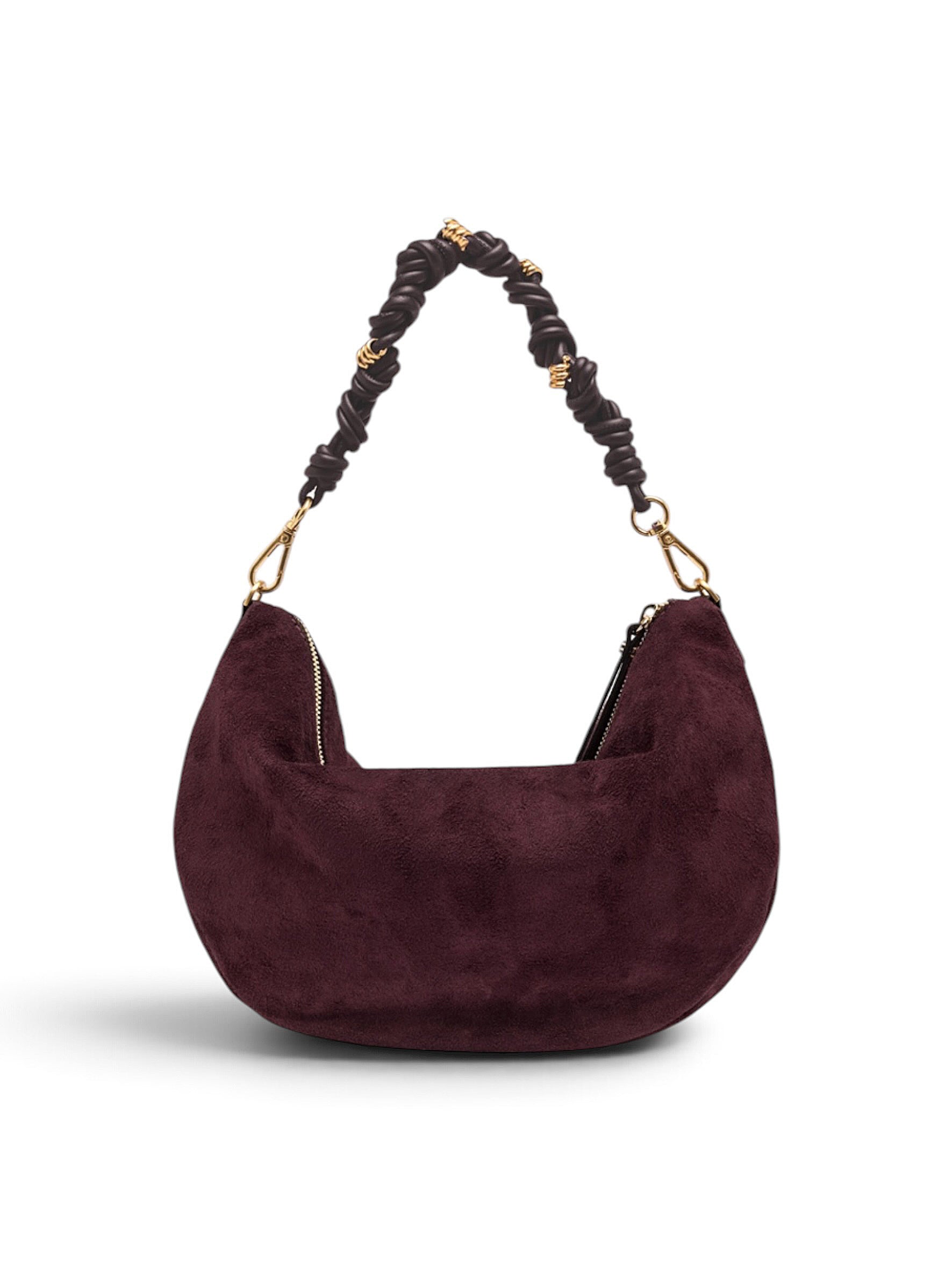 Bordeauxfarbene Velour-Tasche von Gianni Chiarini – Ansicht 7