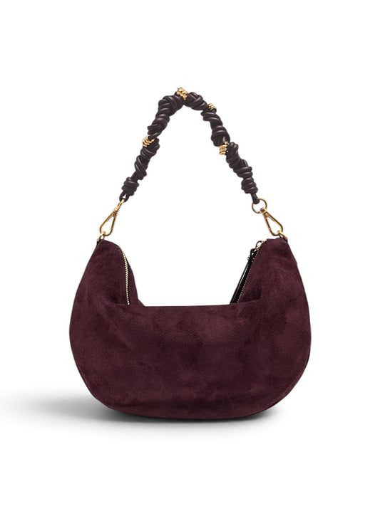 Bordeauxfarbene Velour-Tasche „Cleo“ von Gianni Chiarini – Ansicht 10