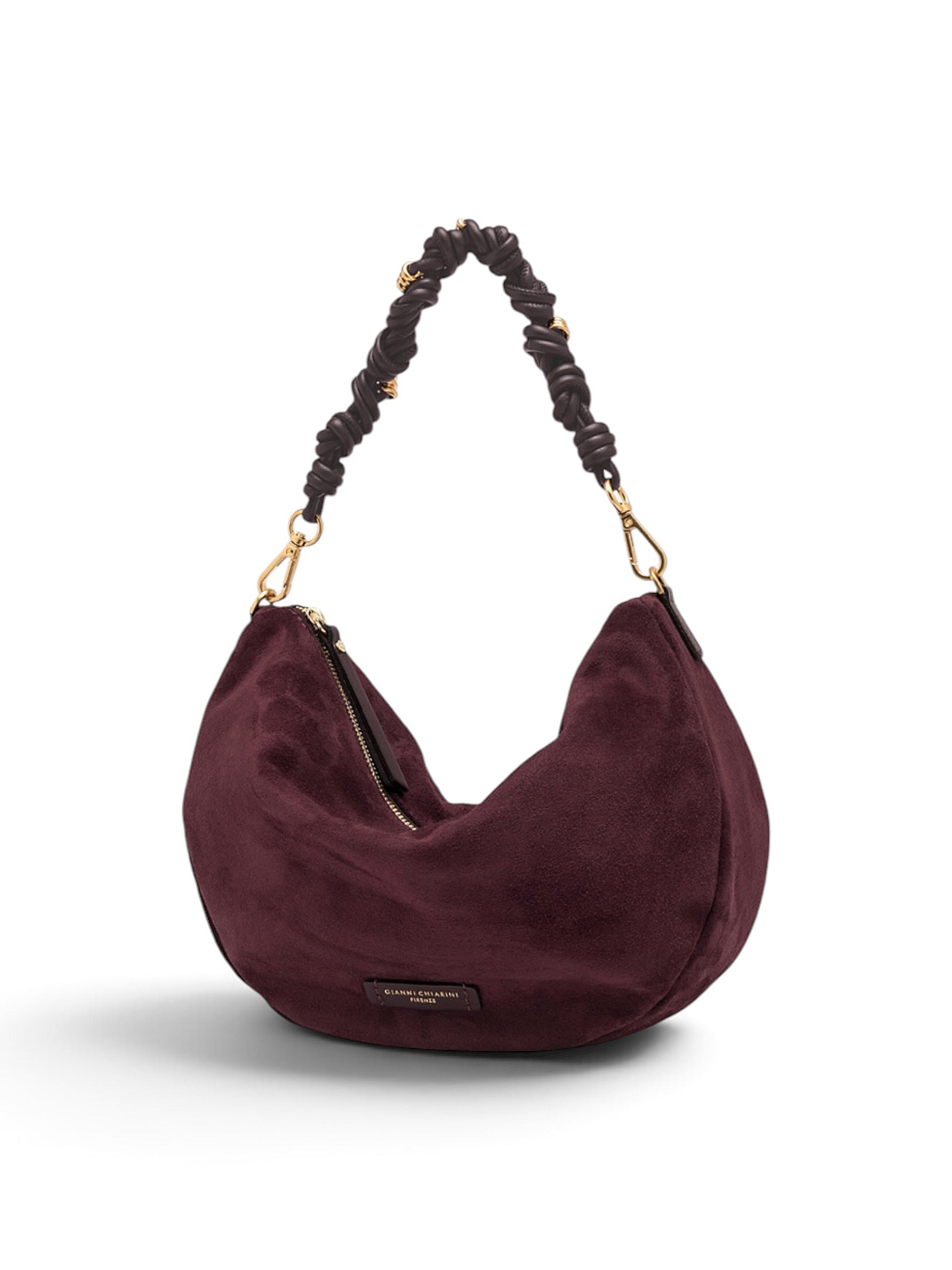 Bordeauxfarbene Velour-Tasche von Gianni Chiarini – Ansicht 4
