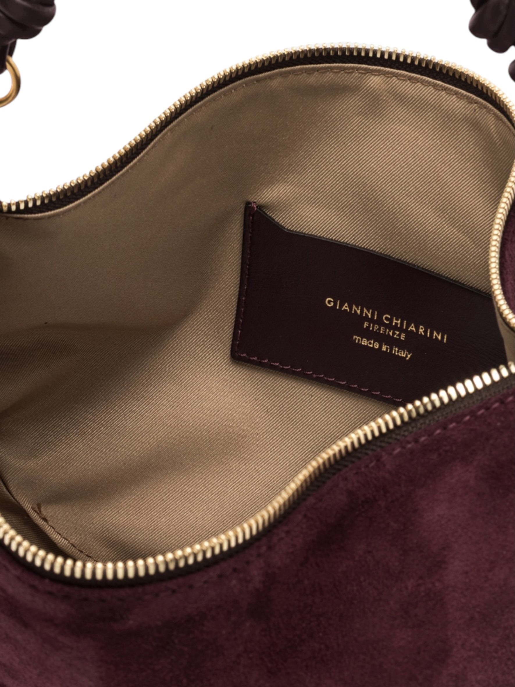 Bordeauxfarbene Velour-Tasche von Gianni Chiarini – Ansicht 5
